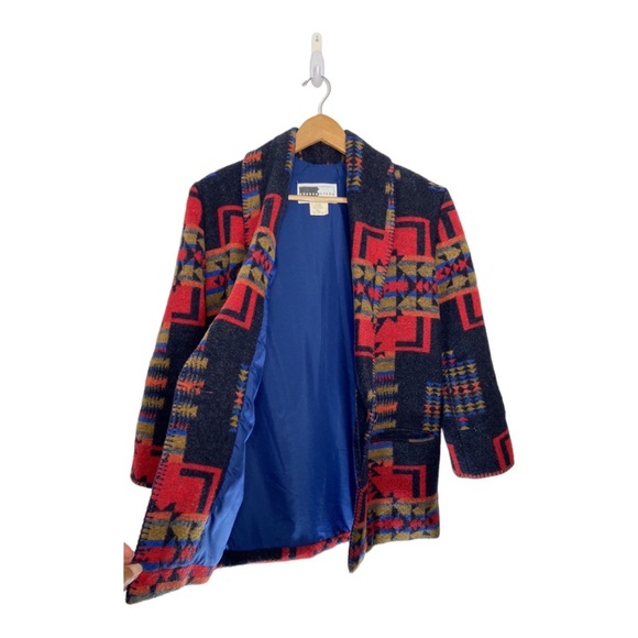 Vintage Rhonda Stark Aztec Wool Blazer Jacket Size Large - Picture 9 of 9